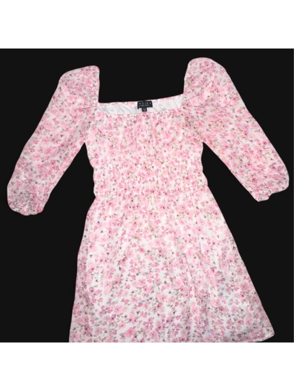 TRIXXI Pink Floral Fairycore Mini Dress – Size Medium